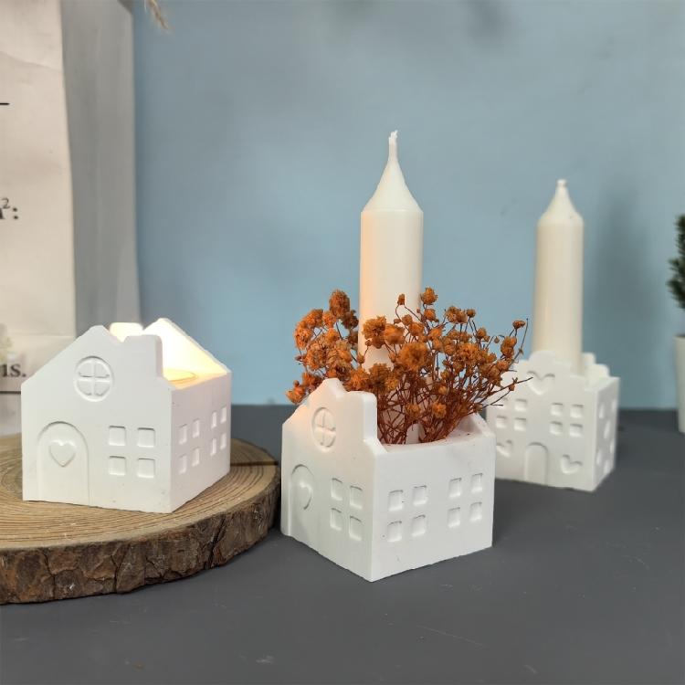 Artistic Home Shape Silicone Mold Candlestick For Crafting Beautiful Jewelry Unique Soaps And Festive Candle