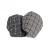 Retro Plaid Woolen Flat Cap Thickened Ivy Hat British Checkered Newsboy Beret Cap for Men Women