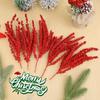 Neuer Weihnachts-Rotbeeren-Zweig Künstliche Stechpalmenbeeren Staubgefäße Blumenkranz für Weihnachtsbaumschmuck Neujahrsparty Heimdekoration
