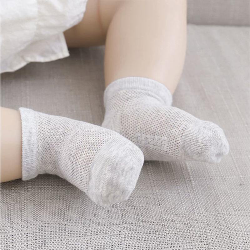 5Pairs Baby Mesh Socks Newborn White Color Net Sock 0-4Year Boys Girls Kids Thin Breathable Cotton Sock Summer Children Footwear