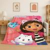 Süßes Gabi's Puppenhaus Cartoon Mädchen Weiche Flanell-Kuscheldecke, Warme Gemütliche Decke für Bett, Couch, Sofa, Schlafzimmer, Wohnzimmer, Picknick
