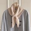 Knitted Scarf Women  Wool Winter Warm Scarves Bright Solid Color Design Thickened Shawl Soft Triangle Pure Wool Neck