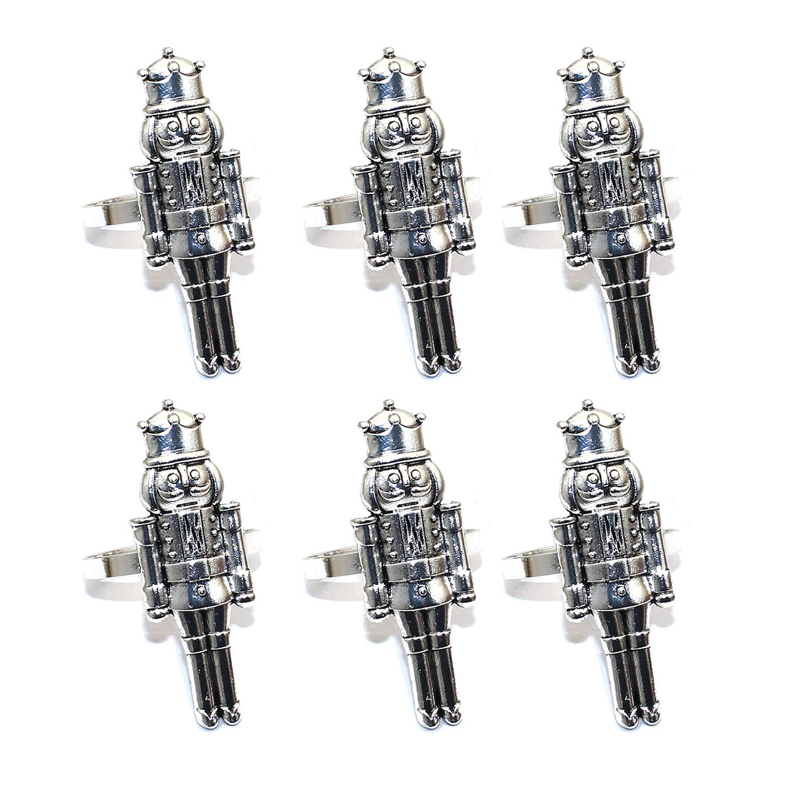 

6 шт. Рождественское украшение Щелкунчики Кольца для салфеток Держатель для Нового года Свадьбы Дома Рождественской вечеринки Украшение стола Аксессуар 4