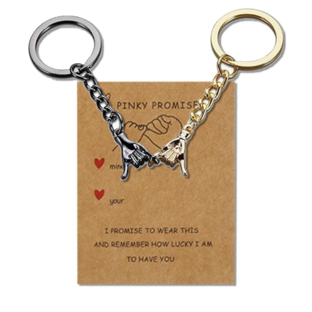2pcs Creative Finger Key Chains Bag Charm Hand-In-Hand Keychain  New Year Gifts