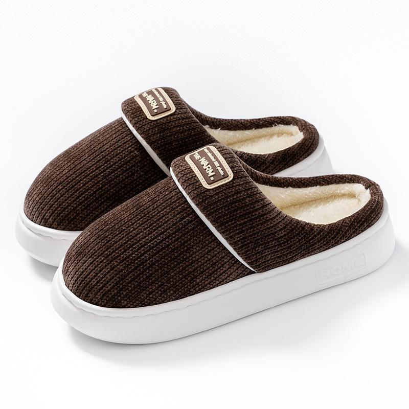 Outer Shoes Household Thermal Fleece Home Slippers Cotton Shoes Women's Non-slip Thick-soled Plush Winter Cotton Mop