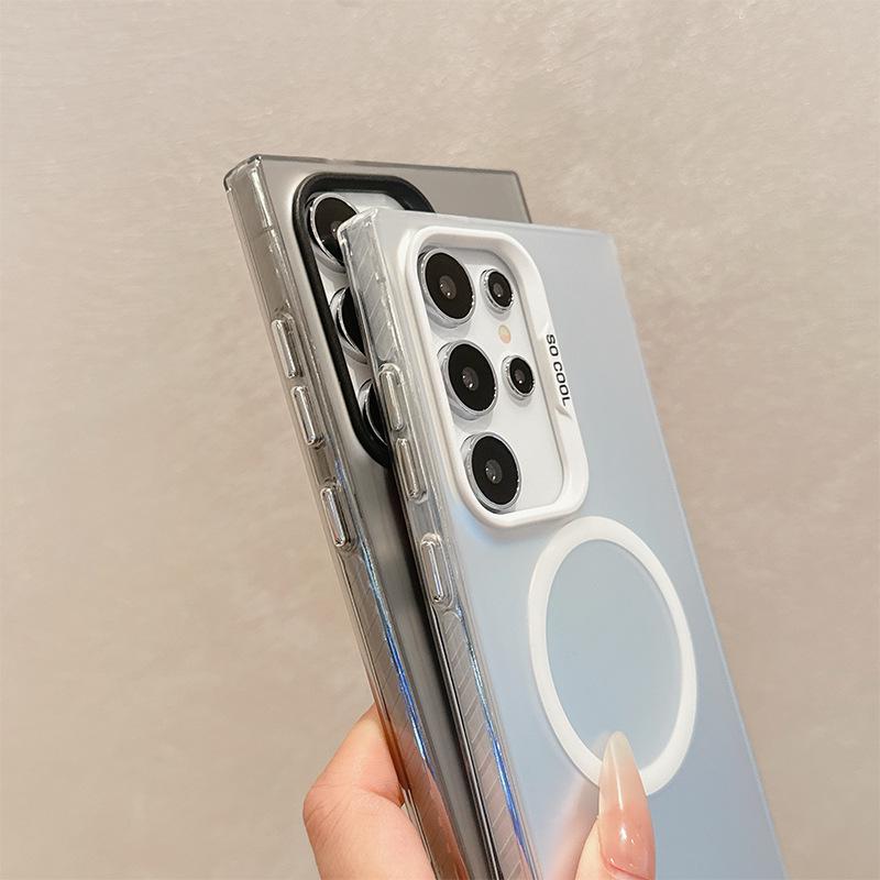 Samsung Magnetic Full Coverage Silver Phone Case for Galaxy S26 Ultra/S25 Ultra/S24 Ultra