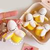 Playful Banana Keychain Toy Soft Plush Keyring Colorful Key Chain Accessories for Women and Men Car Interior Decoration