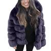 Cappotto da donna slim-fit di media lunghezza con cappuccio in ecopelliccia Autunno/Inverno 2025