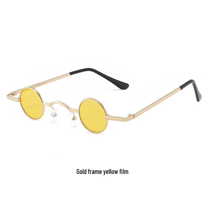 Retro Round Small Frame Mirror Glasses: Hip Hop Street Style Mini Sunglasses