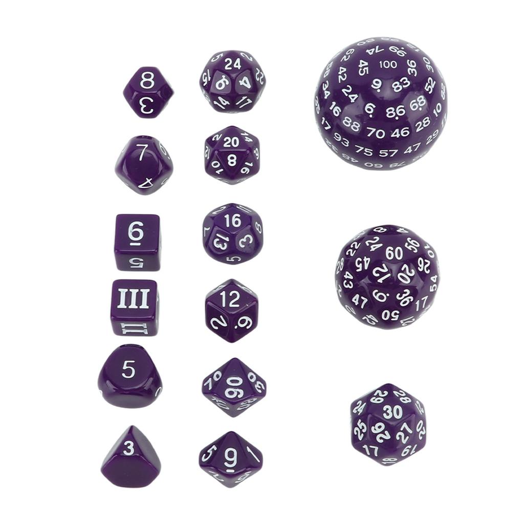 Set di 15 dadi poliedrici da 3 a 100 facce Set completo di dadi poliedrici per giochi da tavolo giochi di ruolo