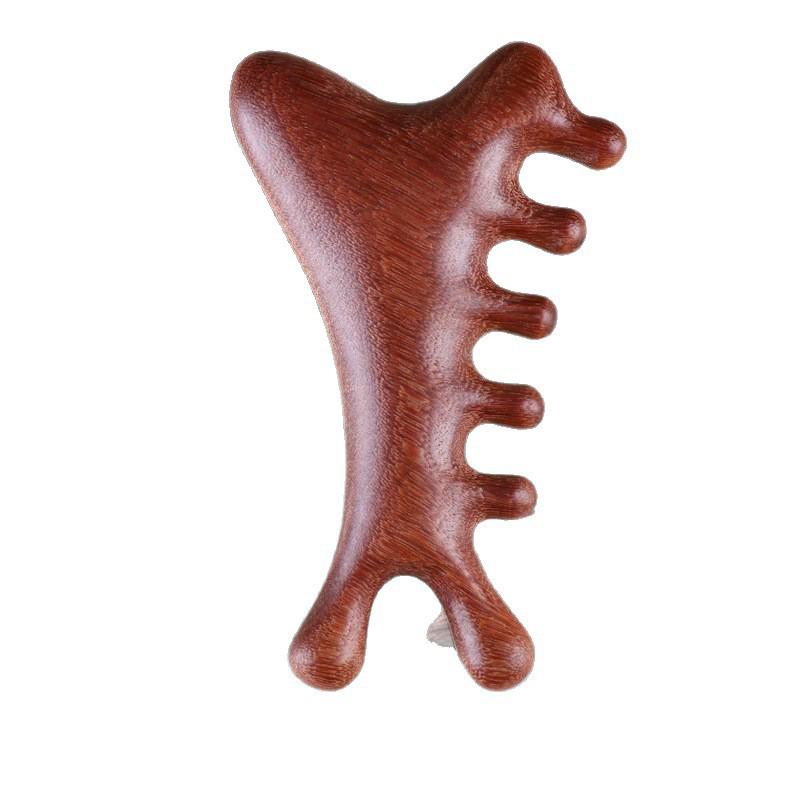 Sandalwood Multifunctional Scalp Massage Comb: Hair Loss Therapy, Gua Sha, Face & Eye Meridian Dredging Tool
