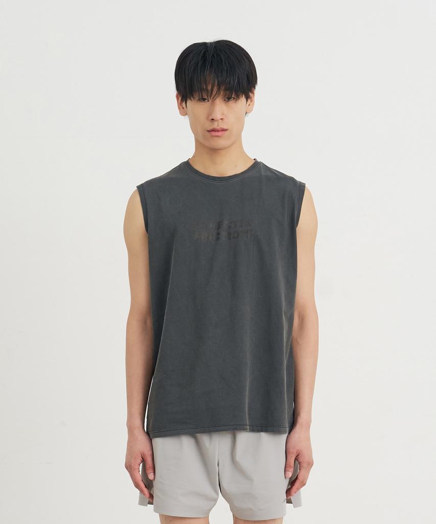 Goyoweeo [Synectics Friction] Logo Washed Sleeveless (Charcoal)