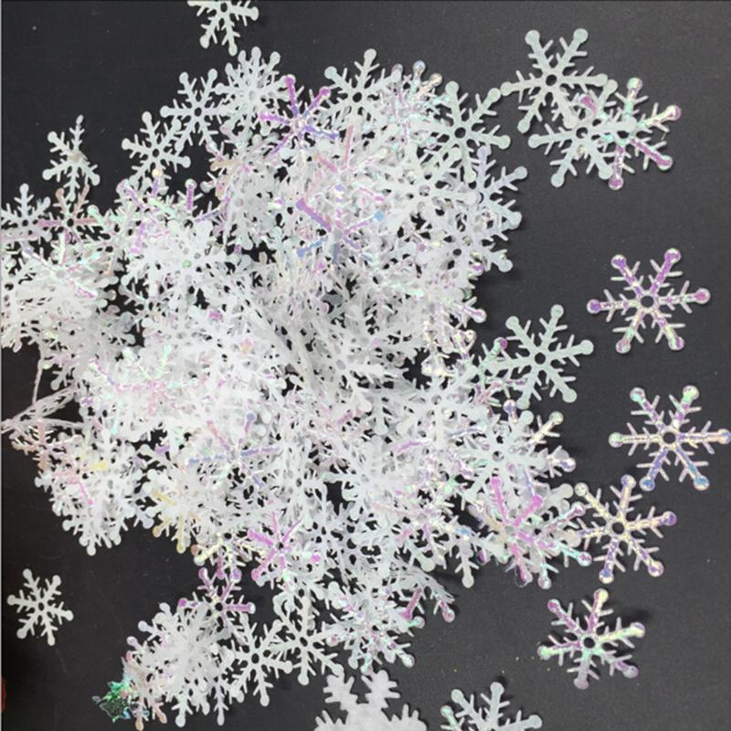 200/300PCS Snowflakes Confetti Decorations for Christmas Winter Confetti Snow Party Wedding Birthday Holiday Party Table Decorations Supplies