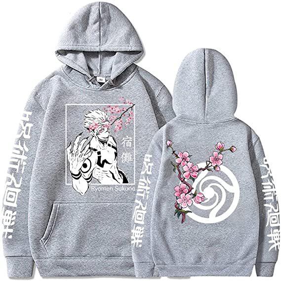 Sunman Printed Hooded Loose Fleece Couple Sweater Anime Hoodie