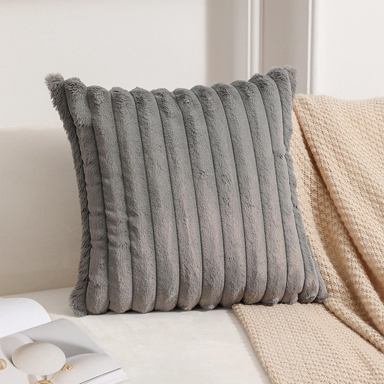 

Plush Horizontal Striped Pillowcase, Soft Long Plush Striped Sofa Pillowcase. Soft Pillowcase Suitable For Sofa And Living Room One Size