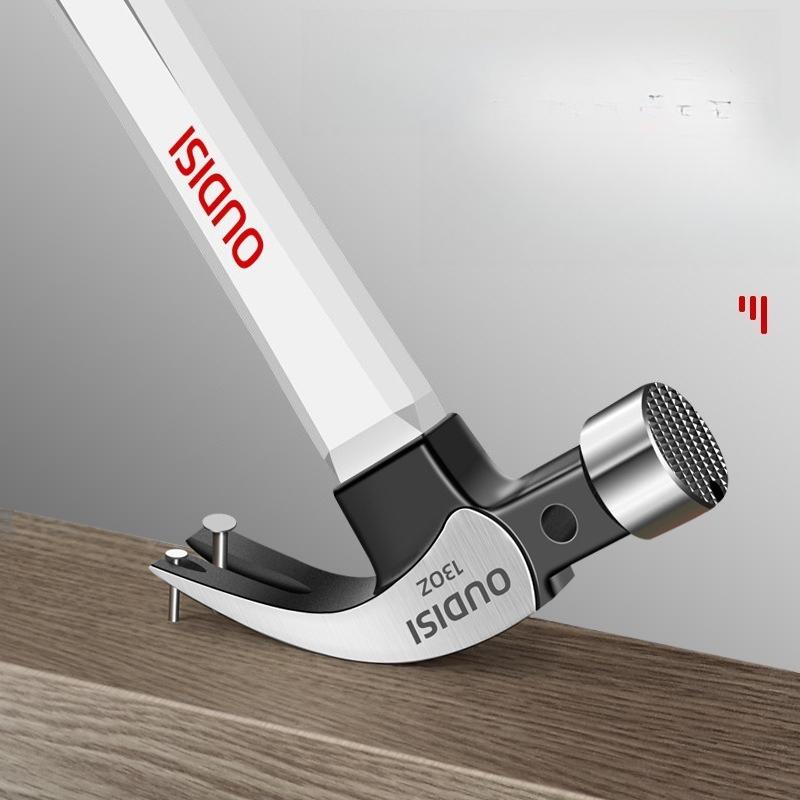 Stainless Steel Hammer Integrated Hammer Woodworking Special Nail Hammer Small Hammer Tool Fiber Handle Household Claw Hammer