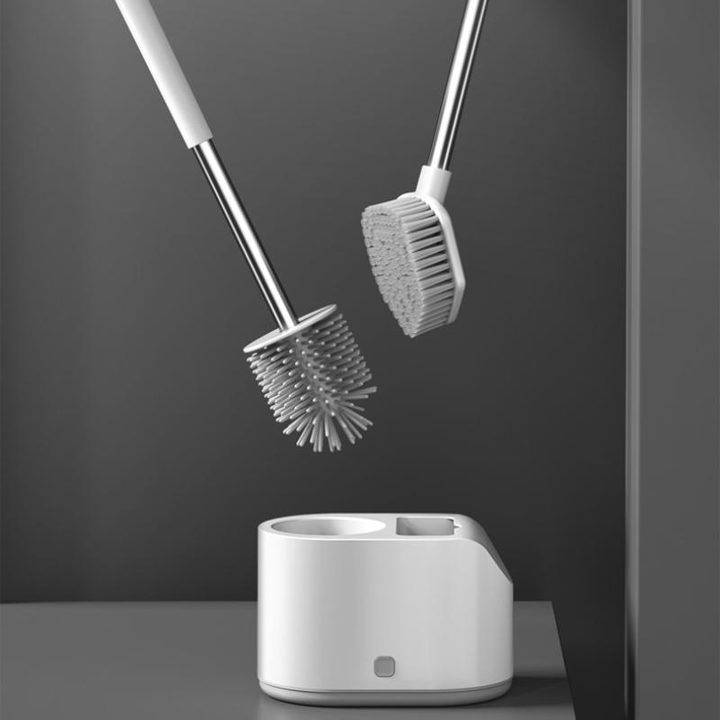 Nástěnný 2dílný čisticí nástroj na toaletní kartáč, sada čisticích kartáčů pro domácnost a koupelnové doplňky, držák na toaletní kartáč