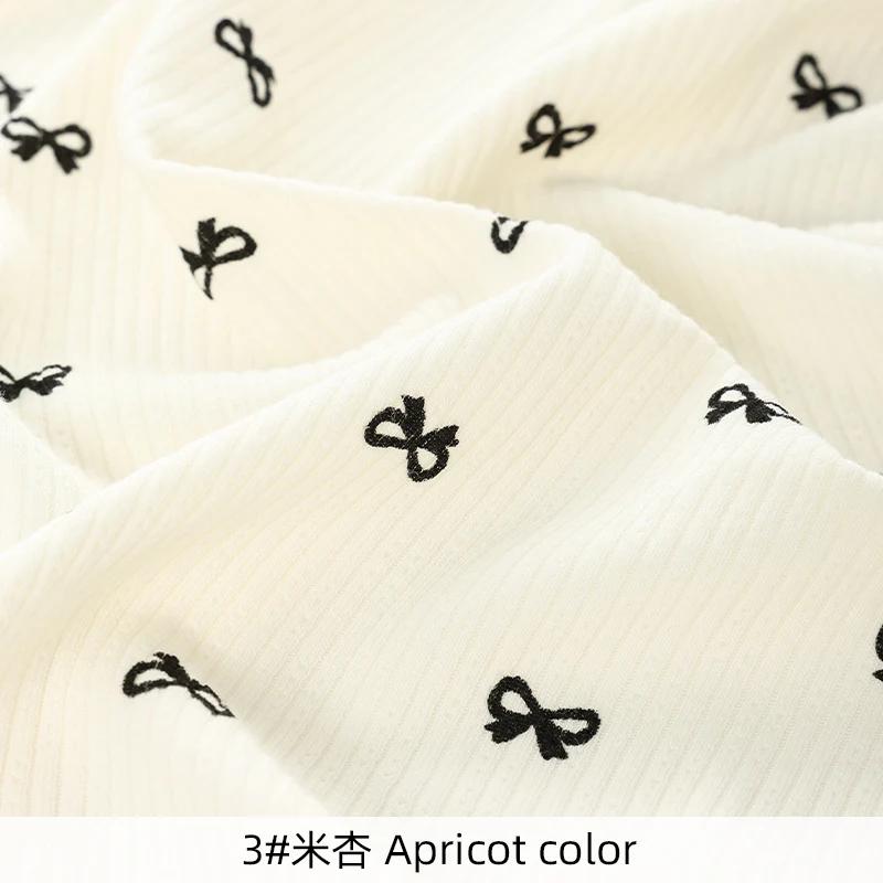 150x50cm Bow Printed Jacquard Elastic Knitted Fabric For T-shirts Pajamas ,Home Clothes,Children's Clothing DIY Clothing Fabric