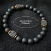 Elastic Adjustable Mens Bracelet 8Mm Black Onyx & Lava Stone Beads Bracelet For Men Beads Charm Bracelet With Elastic Cord