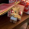 Creative Tilted Head Teddy Bear Polka Dot Underwear Necklace Plush Doll Bag Pendant, Coffee Bear Keychain