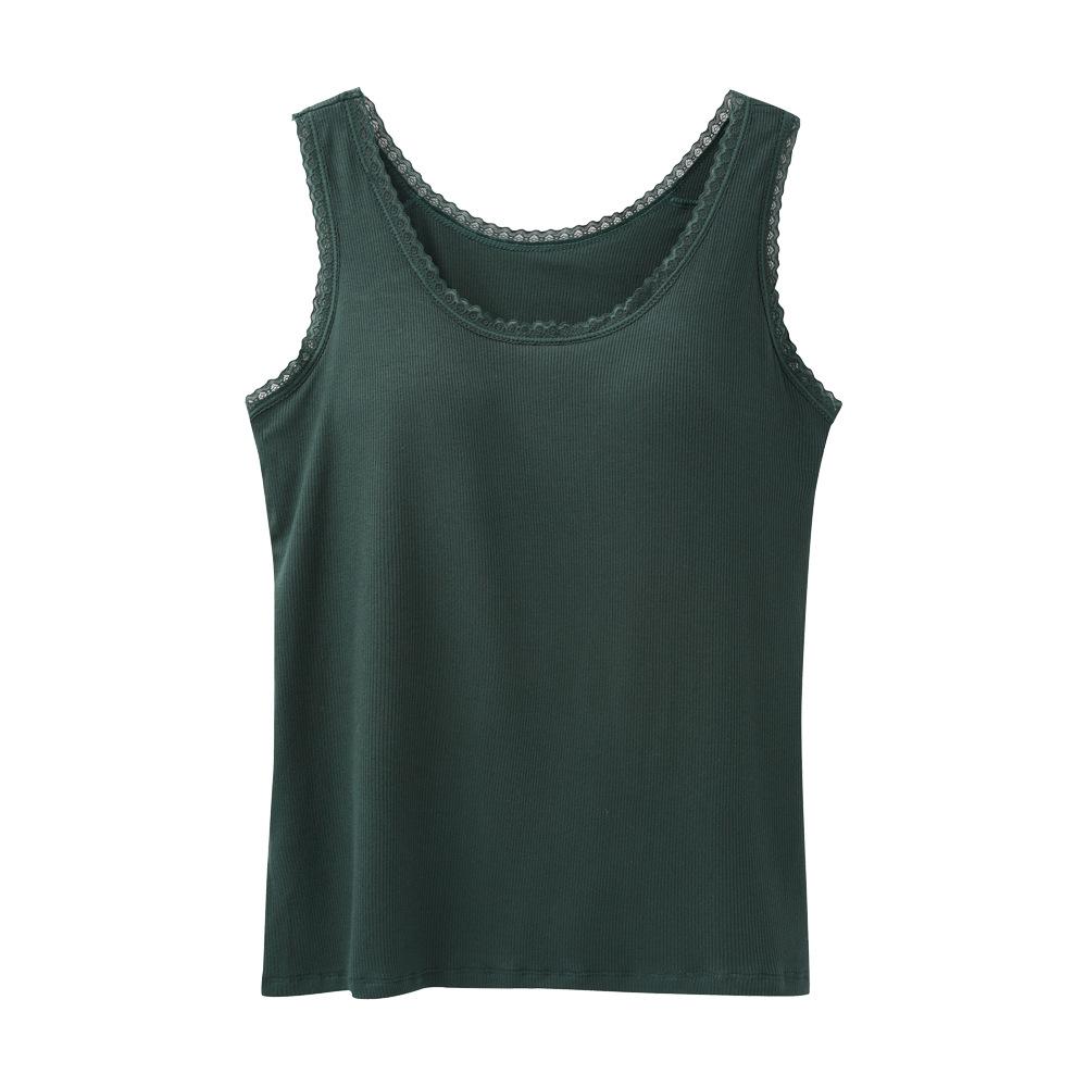 One-piece Bra with Chest Pad, Vest, Women's Underwear, Lace, Bottoming Shirt, Women's Slim Fit, Large Size.