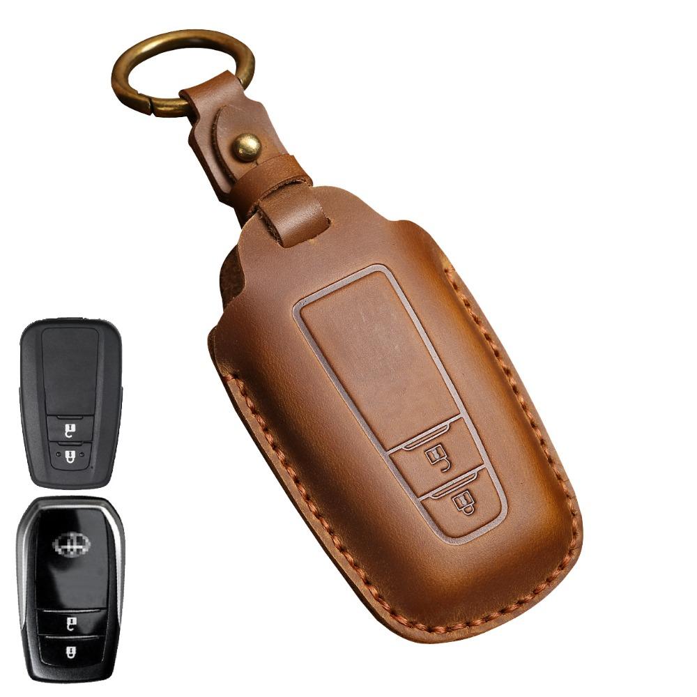 Genuine Leather Key Cover for Toyota Sienna Alphard Highlander Camry Previa Key Fob Protector