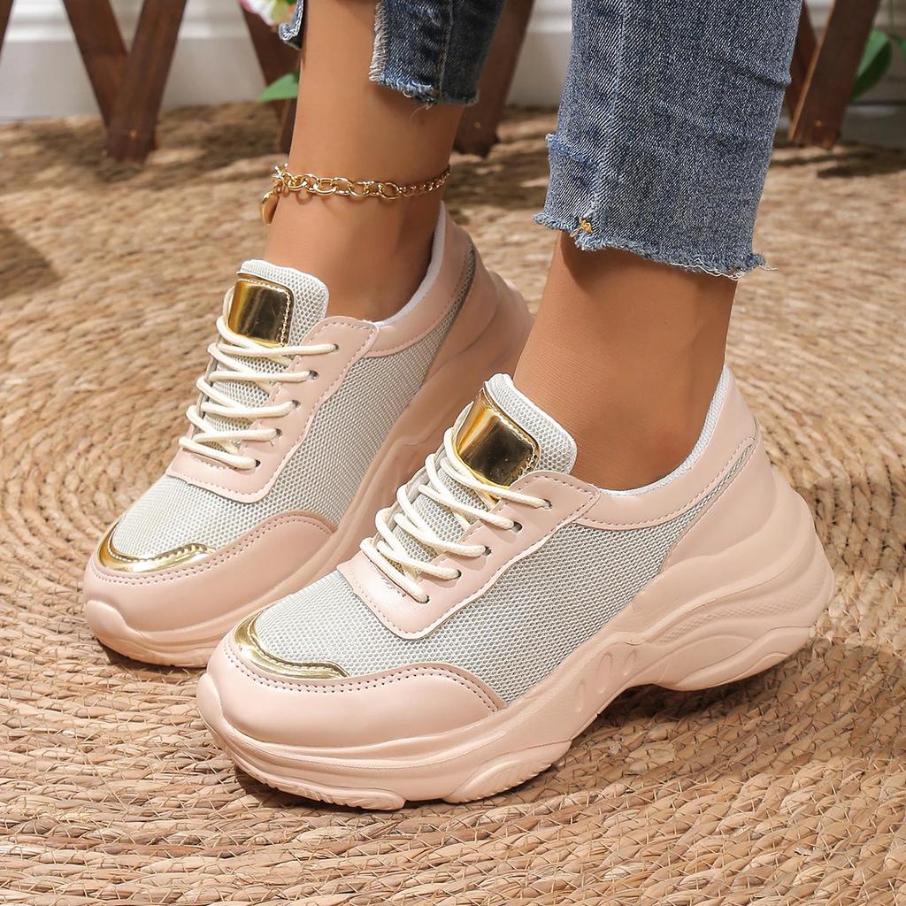 Fashion Women Sneakers 2025 New Summer Lace Up Wedge Casual Shoes Women Comfortable Outdoor Anti-slip Sneakers Women Zapatos De Mujer