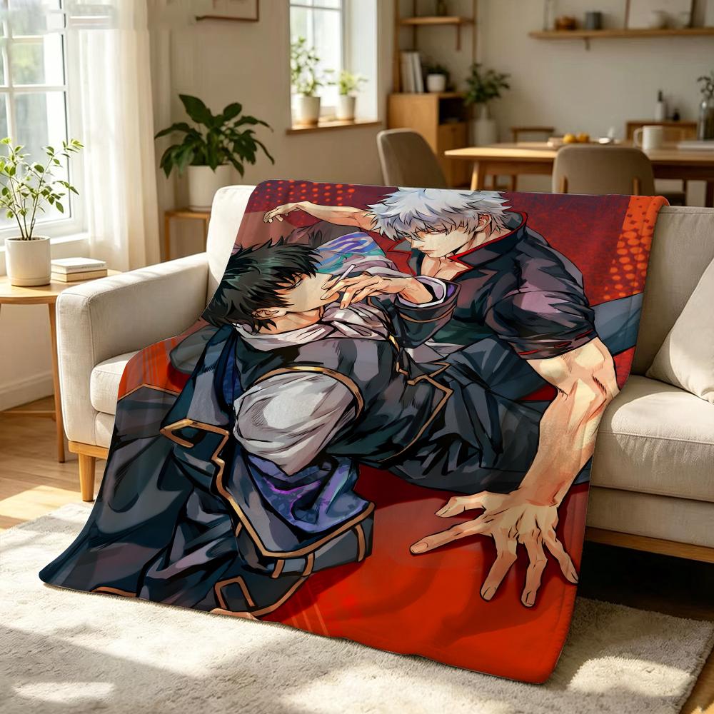 Anime G-Gintama Throw Soft Warm Flannel Throw Blanket, Multi-use for Sofa Bed Office Nap