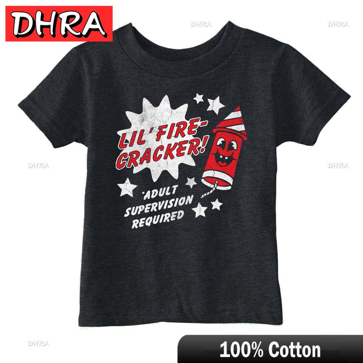 

Toddler Funny T Shirts Lil Fire Cracker Sarcastic Fourth of July Graphic Novelty Hombre for Vacation Cotton Vintage Boho Comfy S