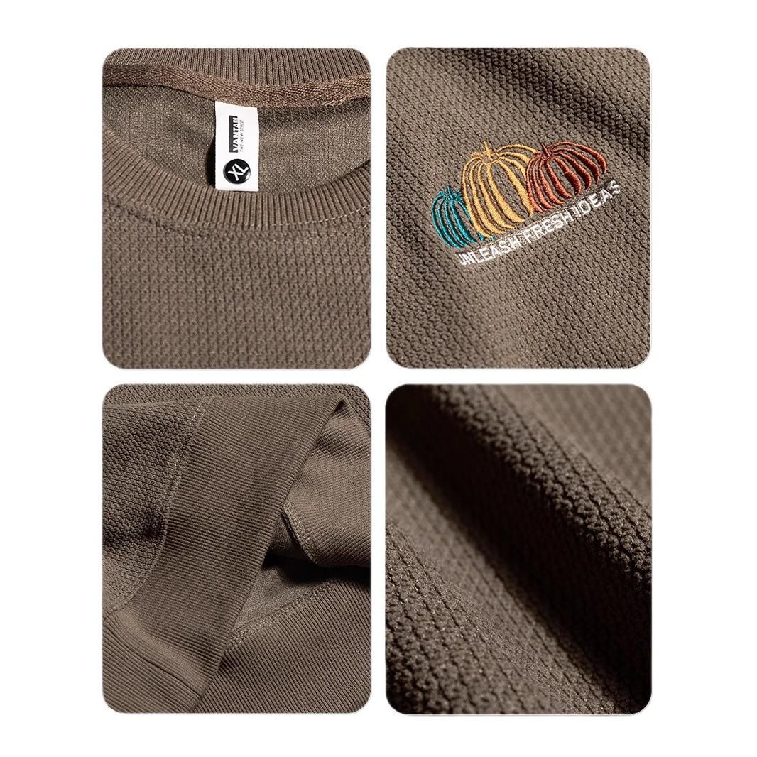 Осенний тяжелый жаккардовый вышитый свитер — фото 6