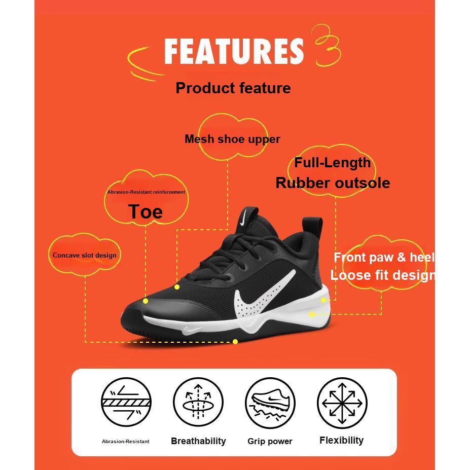 Nike Omni Multi-Court GS Black White Kids Sneakers DM9027-002