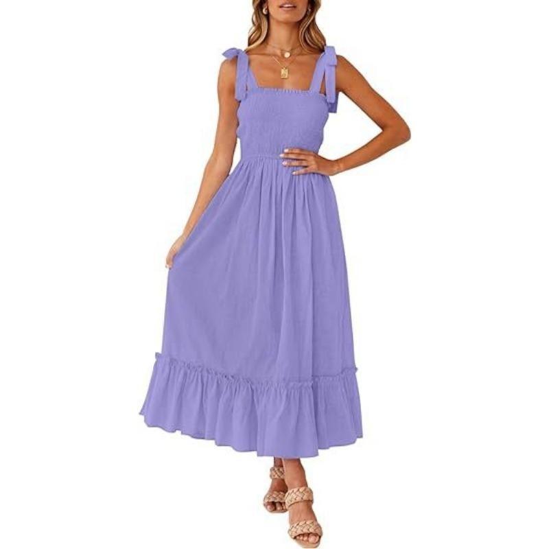 Women's Range Simple Solid Colour Halter Long Dresses