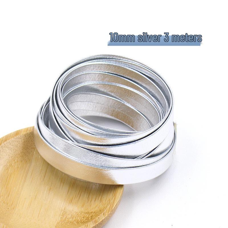 1 cm breiter PU-Leder-Paspelbesatz - 10 mm flaches Band für DIY-Schmuck, Kleidung, Gepäck und Bastelarbeiten