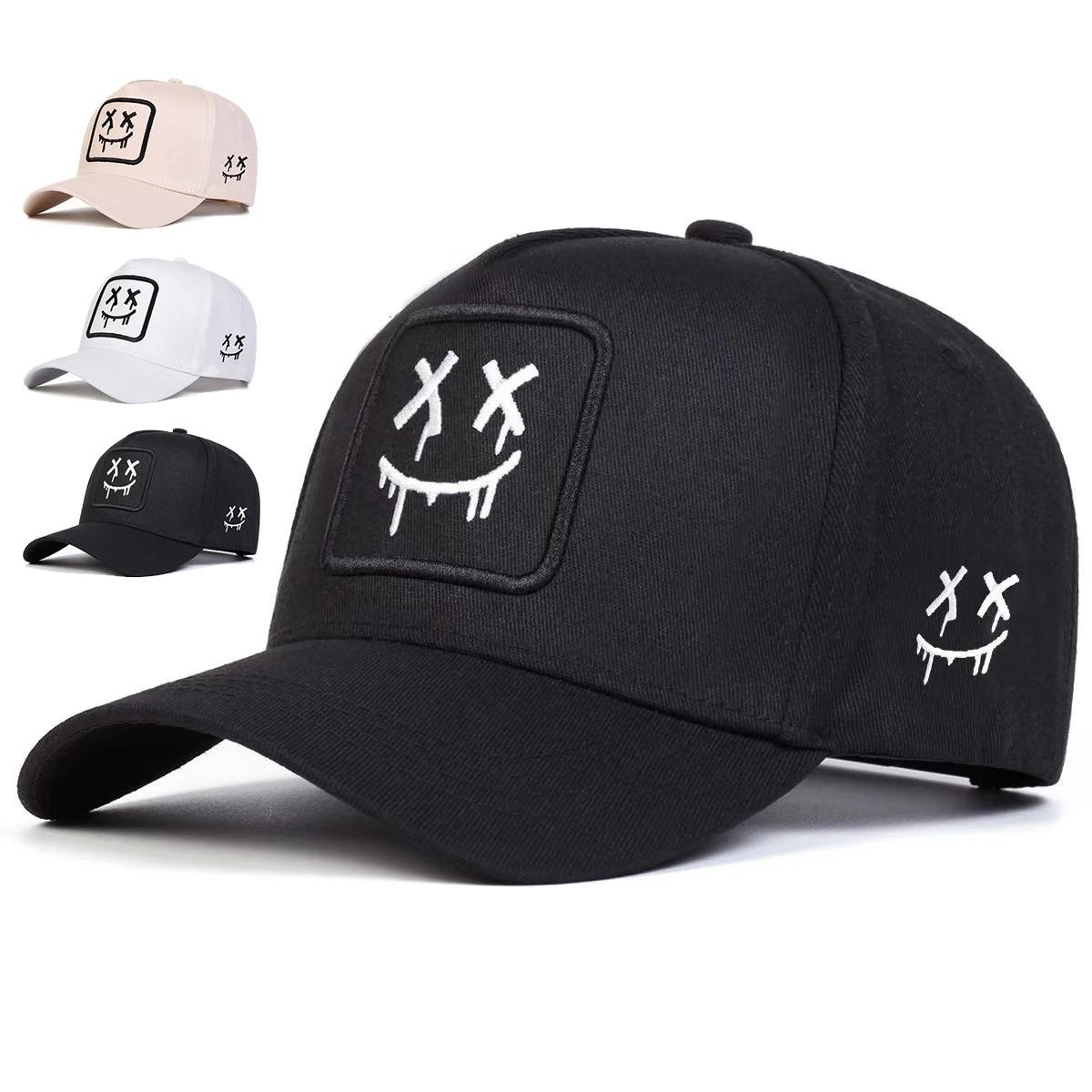 Yiran Bag Women's Unisex Xx Smiling Face Embroidery Baseball Caps Spring Autumn Outdoor Adjustable Casual Hats Sunscreen Hat Sports Cap