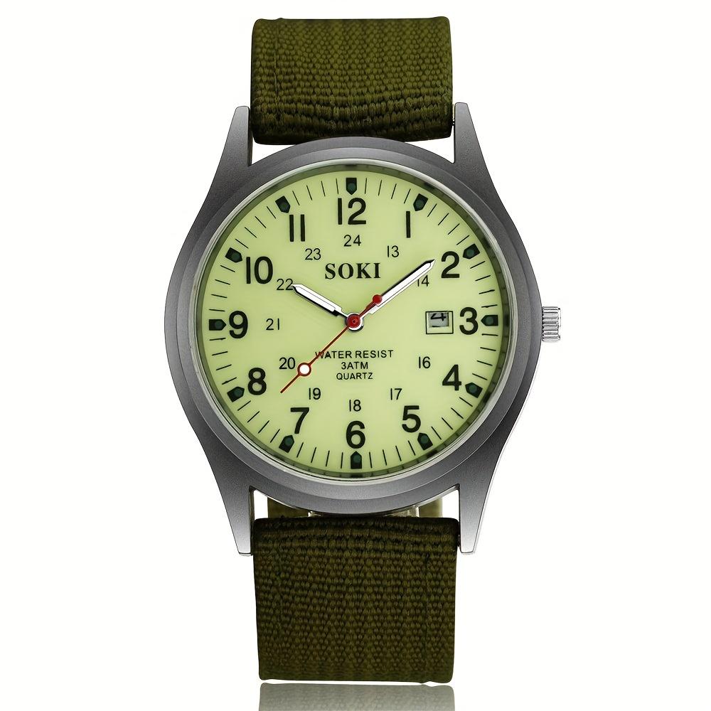 Fashion Men Luminous Quartz  Wristwatch Nylon Strap Watches Masculino Relogio Fashion Male Calendar Clock Out-door Reloj Hombre