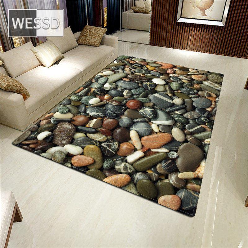 

Большой ковер с 3D камнем для гостиной, цветной булыжник с принтом, фланелевый коврик из губки для спальни, кухонный коврик, противоскользящий коврик для ванной комнаты 120x180cm 1pcs