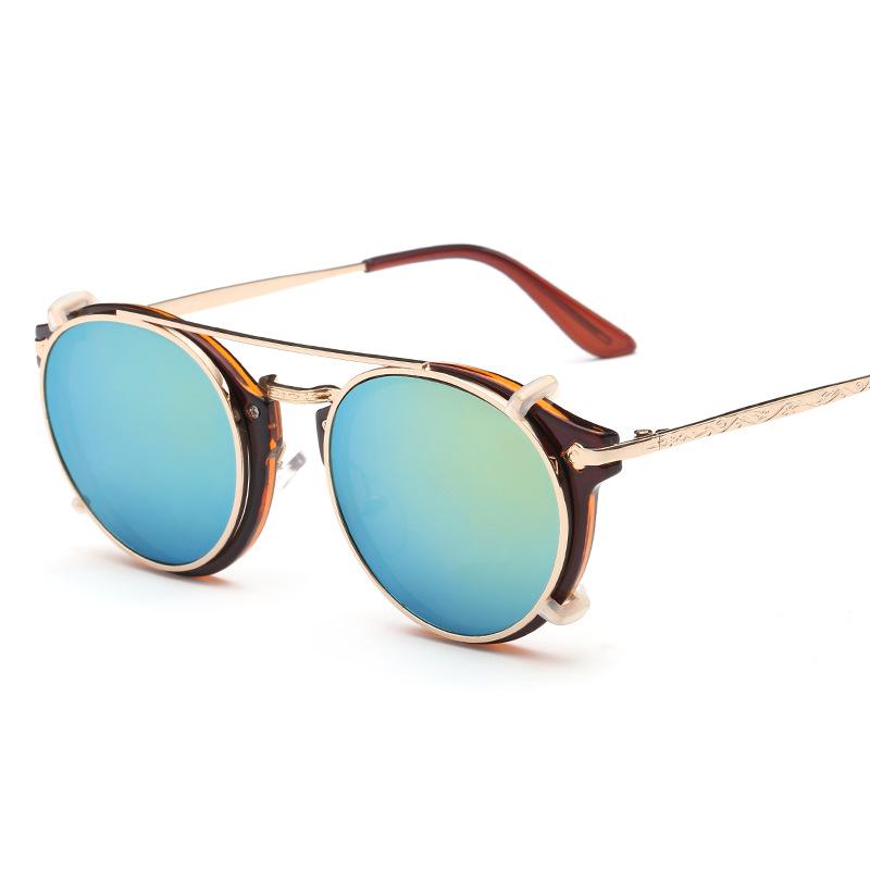 Hengxin 2025 Punk Retro Clip-on Sunglasses - Unisex Trendy Design