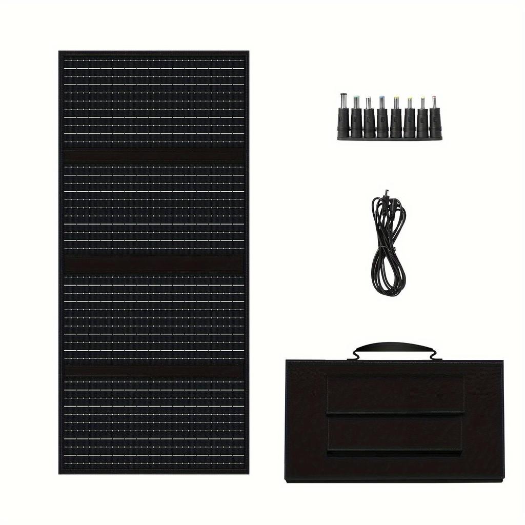 75W Bærbart solcellepanel med fast stativ Sammenleggbart solcellepanel dobbel USB Hurtiglading QC3.0 TYPE-C DC 3.0 for camping 18V solenergi generator strøm