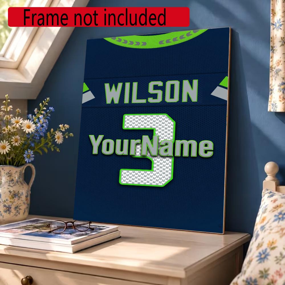 Seattle Seahawks Personalized Name Round Diamond Painting Kit Diamond Embroidery Painting Rhinestones Mosaic Frameless Handwork Decoration Arts