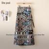 Women's Floral Print High-Waist A-Line Midi Wrap Skirt