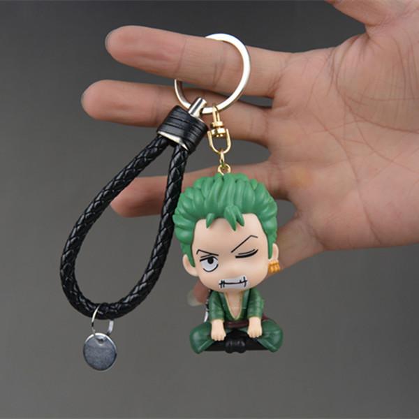 Cartoon Figure Luffy Zoro Sanji Key Chain Pendant Doll Keychain Backpack Accessories Gift ONE PIECE Lightweight Carry Portable Mini Cute