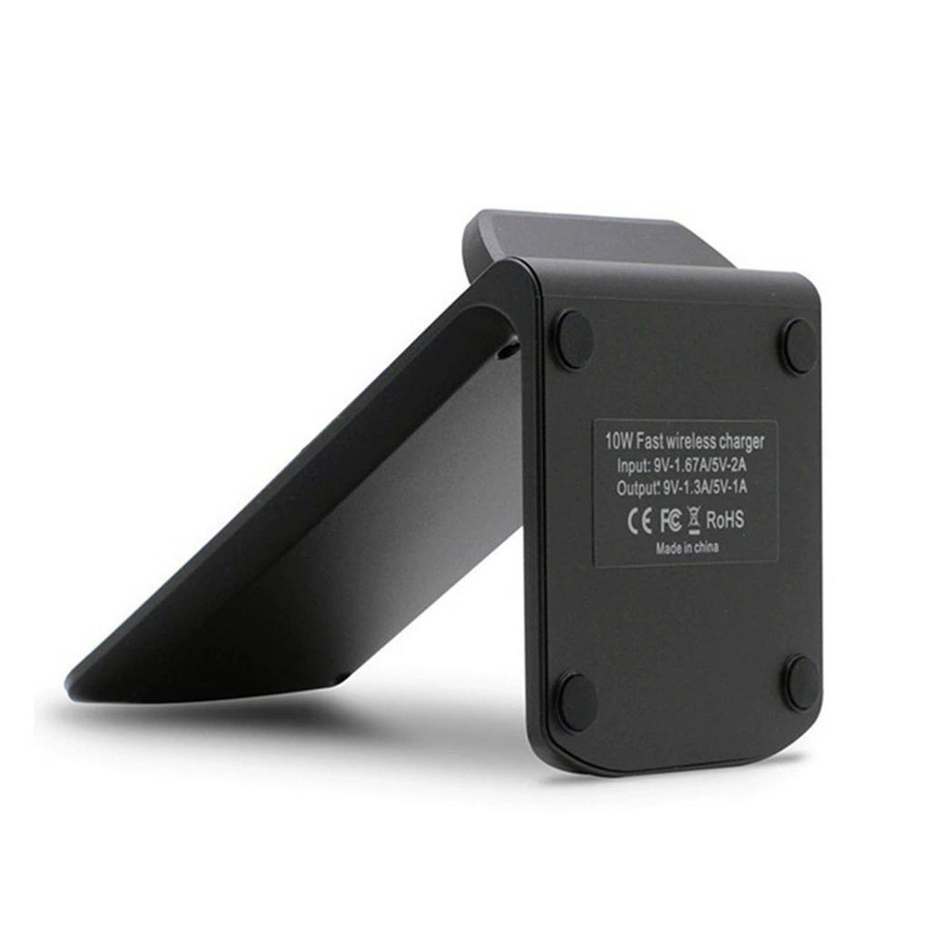Stojan pro rychlé bezdrátové nabíjení 15W typu C 2 v 1 Držák na mobilní telefon Bezdrátová nabíječka Černá