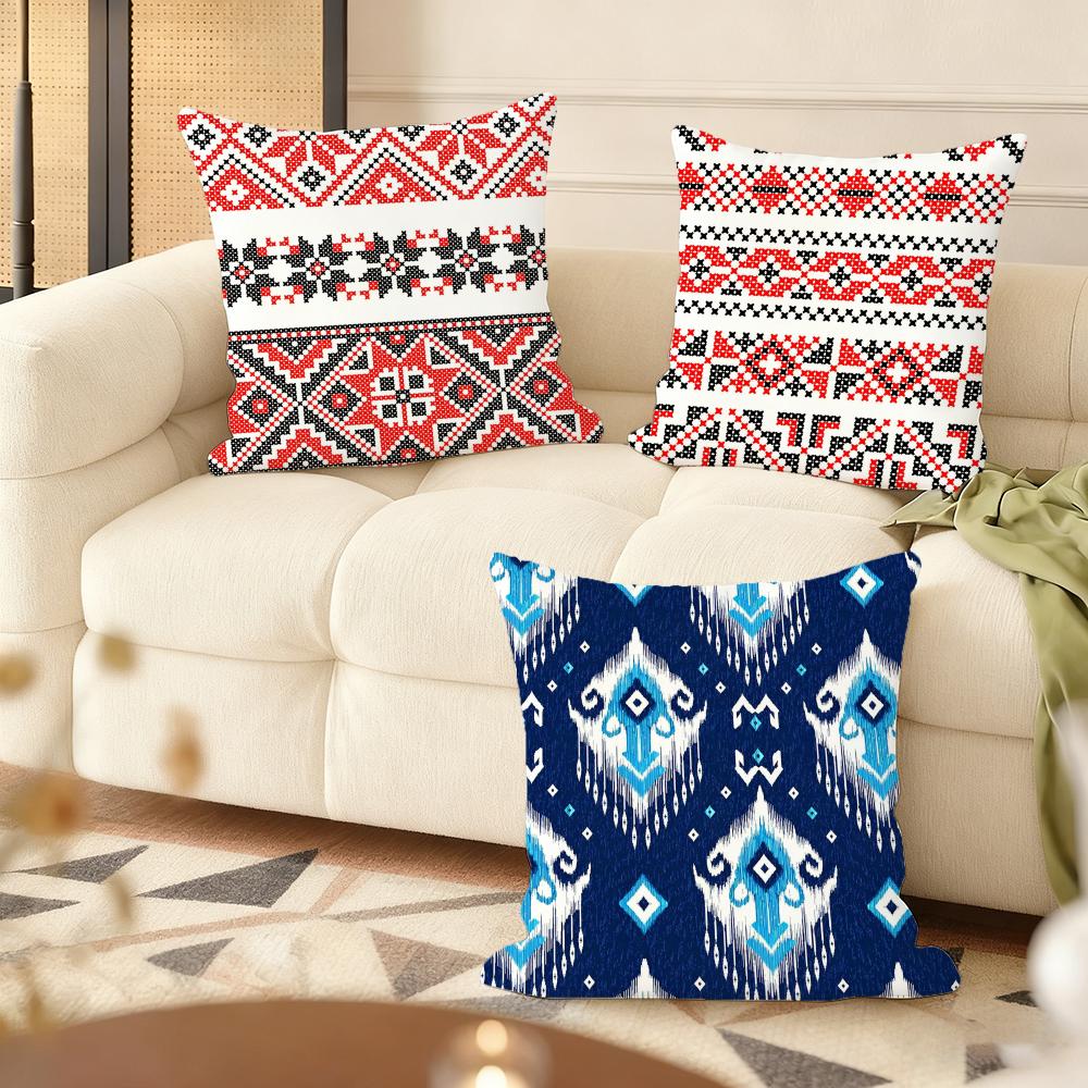 Russian Shading Cushion Cover Soft Short Plush Pillow Cover Smooth Cozy Texture Aesthetic Cushion Case Home Decor