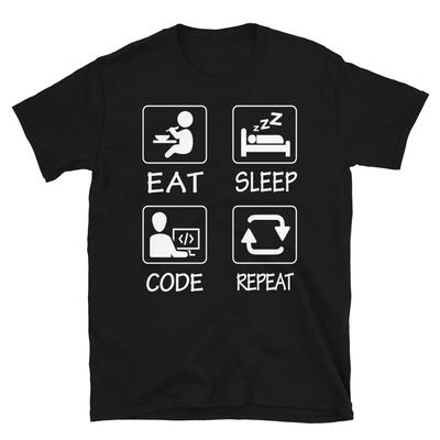 Geeky IT Computer Nerd Eat Sleep Code Repeat T-Shirt