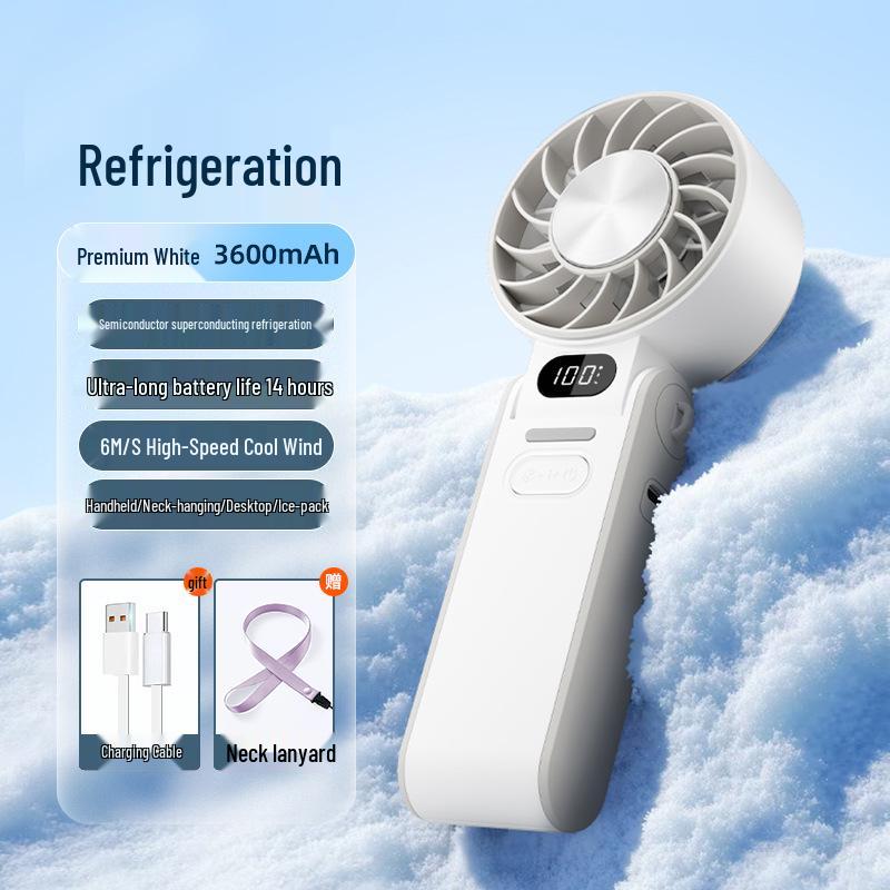 Portable Foldable Neck Fan with Digital Display & Stepless Speed