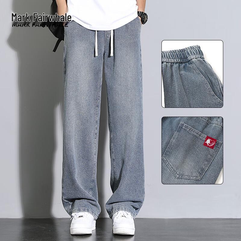

Mark Fairwhale Men s Retro Loose Straight-Leg Jeans L