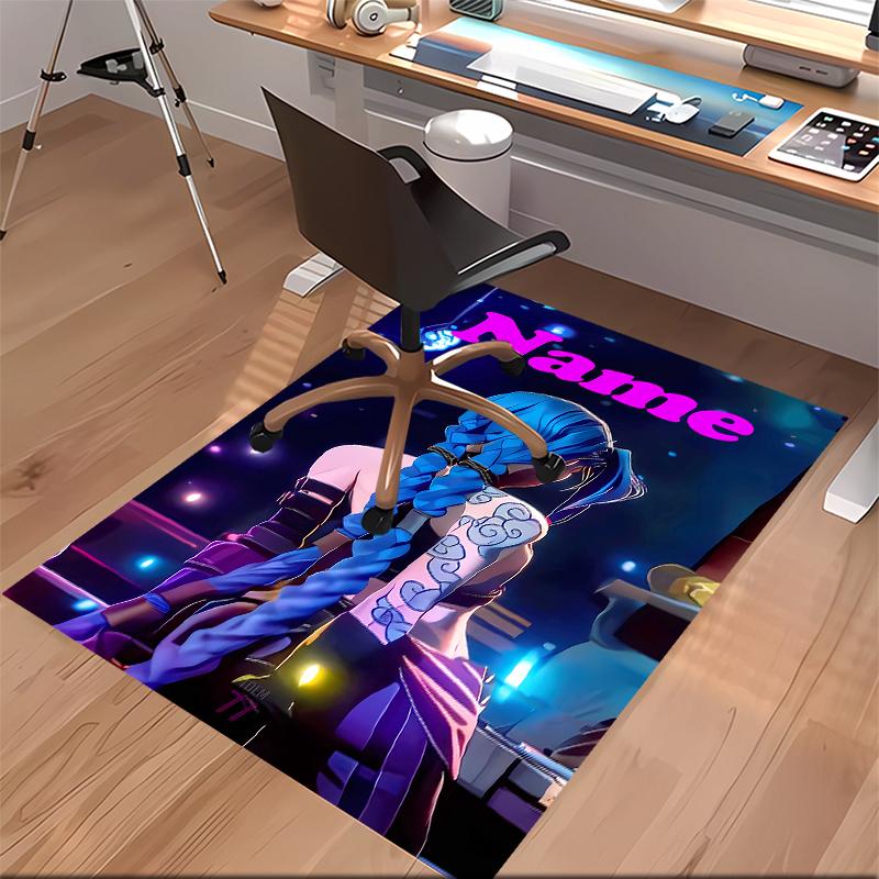 Custom Personalization League of Legends Jinx Print Area Rug - Soft, Washable Non-Slip Indoor Mat,Living Room,Home&Office Decorative Rug