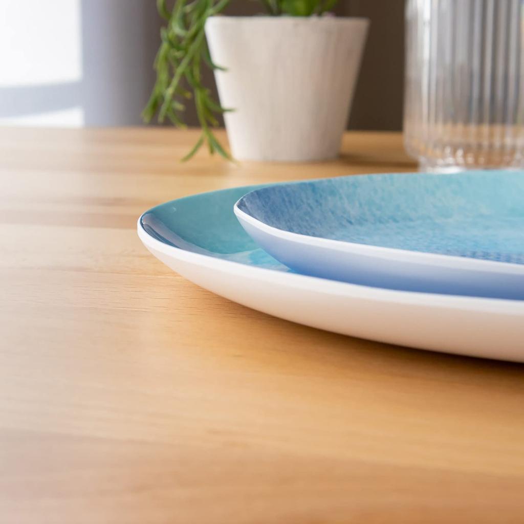 Abode Homewares Design OCEANIC OMBRE Large Dinner Approximately 27cm Cafe Dishwasher Birthday Gift for Melamine DN22913176 [Ethical, Unbreakable,