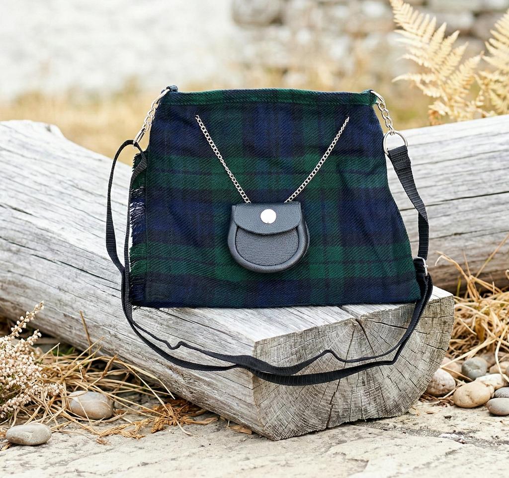 Royal Stewart Shoulder Hand Bag Scottish Tartan Gift Wallet Passport Holder Women's Girls