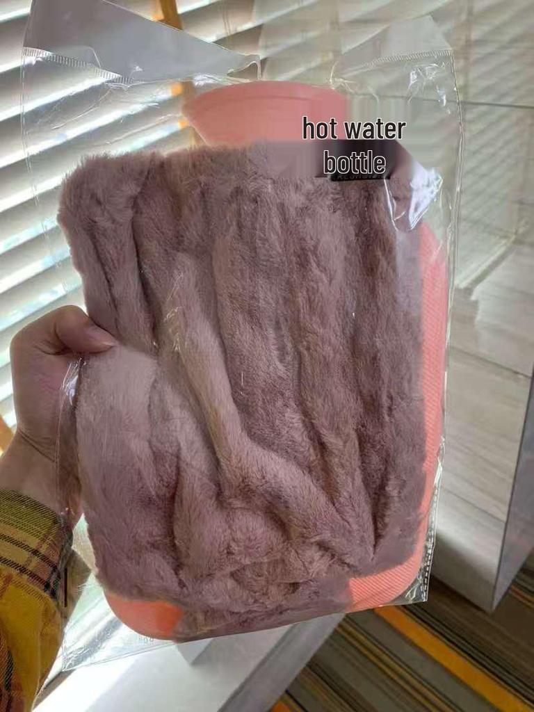 Thickened Explosion-Proof Hot Water Bottle - Imitation Rabbit Fur Hand Warmer & Hot Compress for Abdomen & Feet